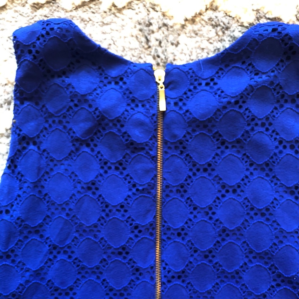 Ronni Nicole Royal Blue Lace Shift Dress - Picture 6 of 7